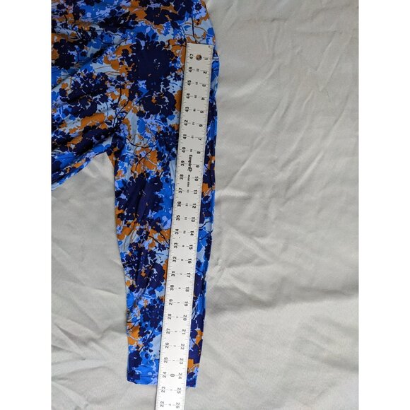 Logo Top Blue Sapphire Mock Neck Stretch Knit Tunic Long Sleeve Womens Size 2X - Picture 8 of 8